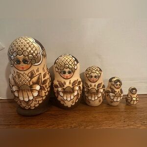 Сергиев Посад Sergiev Posad Russian Matryoshka Nesting Dolls Wood Signed